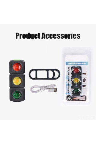 Hombey Mountain Bisiklet Arka Feneri Usb Şarjlı 7 Işıklı Modlu 3 Renk Ledli Siyah Su Geçirmez Bisiklet Güvenlik Lambası Dahili Li-poly Batarya Siyah