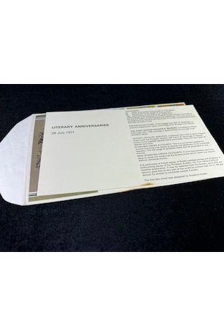 İngiltere Fdc 1971 Literary Anniversaries İlk Gün Zarfı Tam Seri