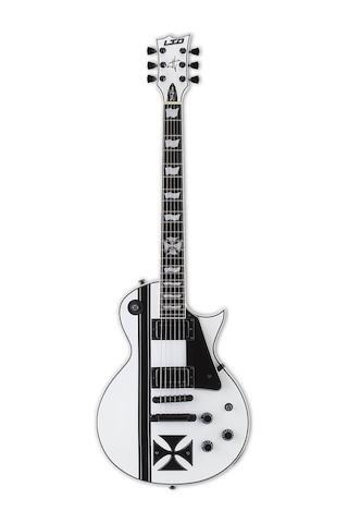 Esp Ltd Lıroncrosssw James Hetfield Iron Cross Snow White Elektro Gitar Emg Jh "het" Set Aktif Manyetikler, Maun Gövde Ve Abanoz Klavye, Tonepros Kilitli Köprü