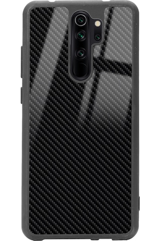 Xiaomi Redmi Note 8 Pro Carbon Tasarımlı Glossy Telefon Kılıfı Siyah