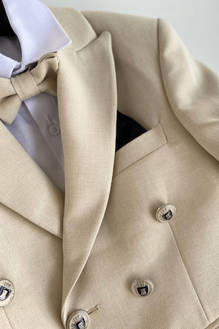 Montero Ceketli Mendilli Erkek Çocuk Takım Elbise Bej Bej