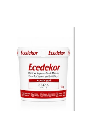 Beyaz Ecedekor Ahşap Dolgu Macunu Kova 1000gr 1 KG Beyaz Ecedekor Ahşap Dolgu Macunu Kova 1000gr 1 KG