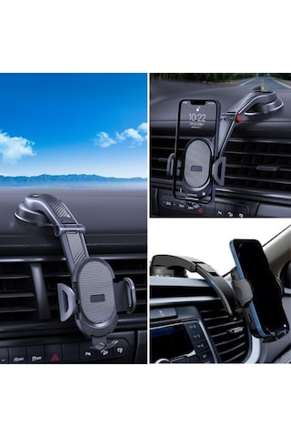 Hobibahçem Güçlü Vantuzlu Araç İçi Konsol Üstü Telefon Tutucu Aparat Siyah