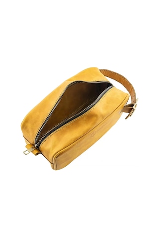 Twingold İsme Özel Dopp Kit Kişisel Bakım Ve Seyahat Çantası - %100 Rainbow Deri - Ac14004 - Hardal Sarısı Hardal