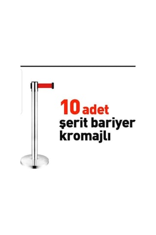 Şerit Bariyer 10 Adet Kromajlı (Kargo Kdv Dahil)