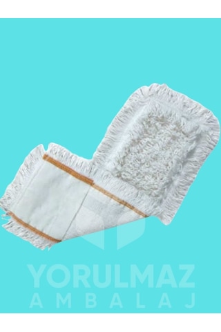50 Cm Nemli Mop Eko Endüstriyel Temizlik Mopu Tel Ve Plastik Aparat Uyumlu Dayanıklı Zemin Temizlik Bezi Beyaz