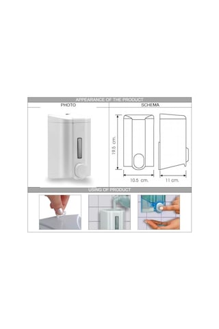 Vialli S4 Sıvı Sabun Dispenseri Aparatı Beyaz 1000 Ml