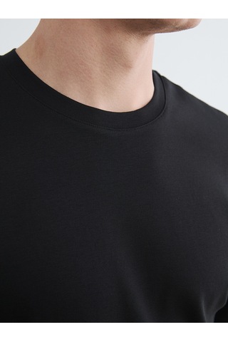 Lcw Vision Siyah Relaxed Fit Bisiklet Yaka Erkek Tişört