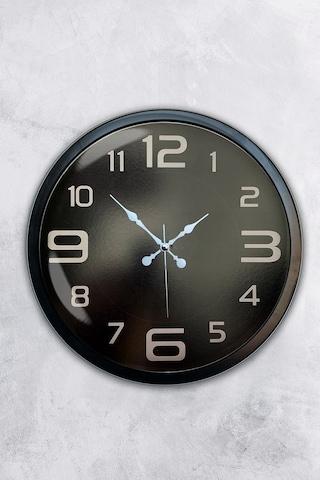 40 Cm Siyah Metal Modern Duvar Saati Diğer