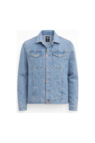 Classics Men Zbd Erkek Jean Denim Standart Kalıp Cepli Düğmeli Kot Ceket 7590 Buz Mavi