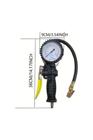 Xuweiwei Analog Ekranlı Yüksek Hassasiyetli Dijital Lastik Basınç Göstergesi Sarı Tutma Ölçeği Dayanıklı İzole Edilmiş Çoklu Adaptörler İçerir