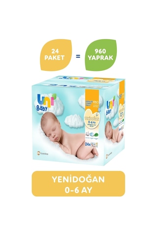 Uni Baby Yenidoğan Islak Mendil 24'Lü 960 Yaprak