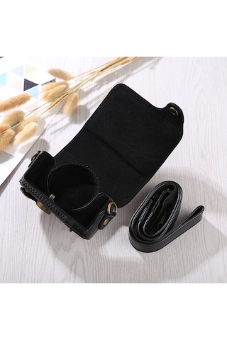 Canon G9x / G9x Iı Siyah İçin Askılı Tam Vücut Kamera Pu Deri Kılıf Çantası Diğer