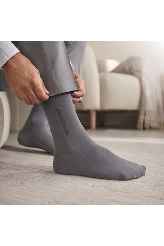Pierre Cardin Gri Merserize Çorap 41-44 Beden Klasik Günlük Çorap Çok Renkli