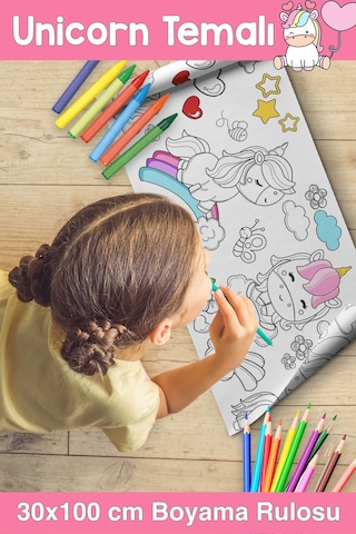 Melolisa 30 Cm Unicorn Dev Boy Boyama Kağıdı - Tek Boynuzlu At Boyama - Jumbo Painting Paper Melolisa 30 Cm Unicorn Dev Boy Boyama Kağıdı - Tek Boynuzlu At Boyama - Jumbo Painting Paper