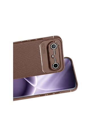 Uryport Tecno Spark Slim 5g Auto Focus Karbon Kapak - Kahverengi