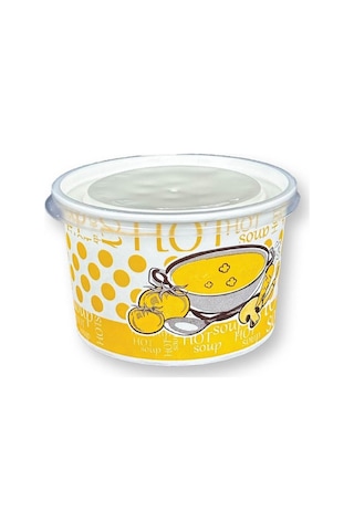 Kağıt-karton Çorba Kâsesi 16 Oz Şeffaf Kapaklı 50 Adet Genel