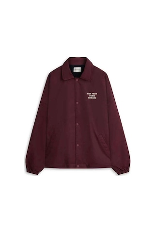 American Rag Cie Su Geçirmez La Veste Polaire Slogan Yaka Fleece Ceket - Rahat Ve Şık Bordo