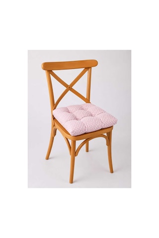 Pofidik Sandalye Minderi Özel Dikişli Bağcıklı 40x40 Cm 1 Adet Pembe Puantiyeli Pembe Puantiyeli Pofidik Sandalye Minderi Özel Dikişli Bağcıklı 40x40 Cm 1 Adet Pembe Puantiyeli Pembe Puantiyeli