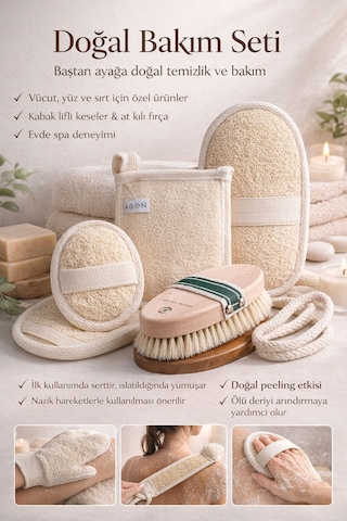 5 Parça Doğal Vücut & Yüz Bakım Seti Komple Yenileyici Paket