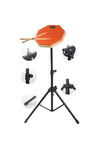 Midex Dd-1080-pak Bateri Davul Çalışma Pedi Seti 8 İnç Drum Practice Pad