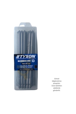 Kupa Tyson Vidalama Ucu Bits Uç - Ph2 Yıldız - 15 Cm. - 20 Adet