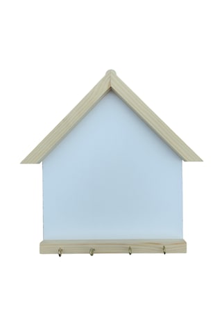 20x25cm Beyaz Ahşap Çerçeveli Boyanabilir Açık Anahtarlık Panosu