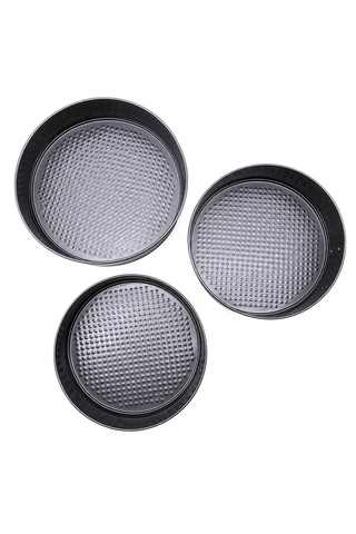 3 Parça Yuvarlak - Renkli Kelepçeli Metal Kek Kalıp 24-26-28cm 12v
