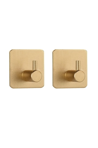 Yapışkanlı Metal Banyo Eşya Askılığı Al4619 2 Adet Gold