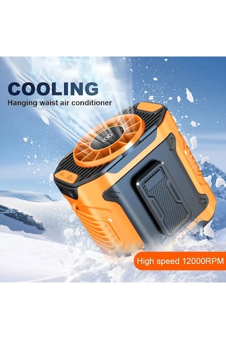 Honmex M360 Lava Turuncu Bel Taşıma Fanı - 100 Seviye Hız Ayarlı, 3600mah Pil, Led Fenerli, 130 Geniş Akışlı Soğutucu