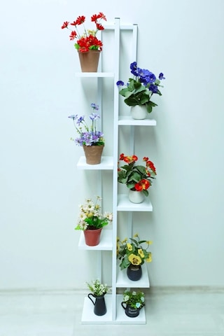 Metal Gövdeli 7 Bölmeli Dikey Çiçeklik,saksılık