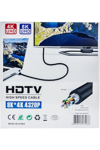 10m Hdmı Kablosu 4k 60hz, 8k, 4k 120hz Destekli Altın Kaplama Konektör Dayanıklı Pvc Kaplama