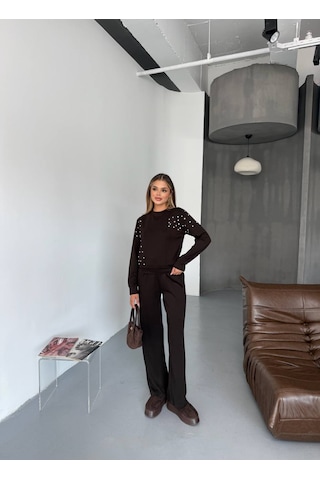 Fonna Fashıon Tk-2584 Bayan Takım Oysho Kahve
