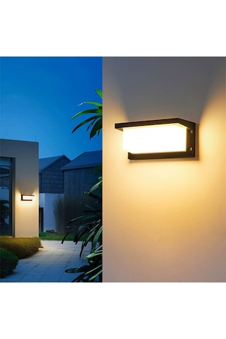 Elektrikle Çalışır, 30 Watt 3200 Kelvin İç Ve Dış Mekan Aplik, Bahçe, Kapı Girişi, Balkon Armatürü Siyah