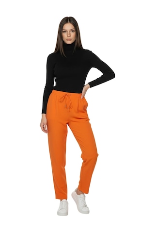Kadın Lastikli Boru Paça Pantolon 45053 Turuncu
