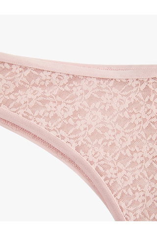 Koton Rahat Kalıp Normal Bel Dantelli Brazilian Külot Pembe 7wlk30098mk Gül