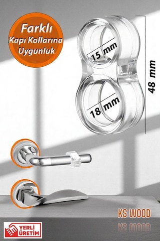 Can Yıldız Plastik Şeffaf Kapı Kolu Tamponu Stoper 12 Adet Durdurucu
