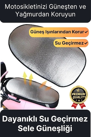 Özel Üretim Alüminyum Koltuk Kılıfı Dayanıklı Lastikli Su Geçirmez Motor Sele Güneşliği 60 Cm X35 Cm