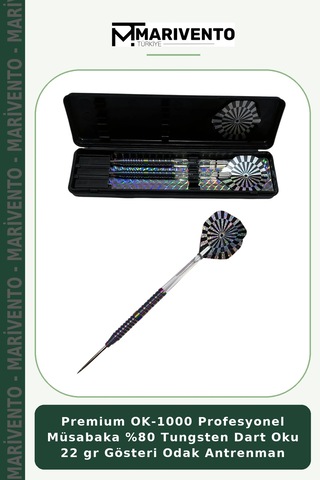 Premium Ok-1000 Profesyonel Müsabaka %80 Tungsten Dart Oku 22 Gr Gösteri Antrenman