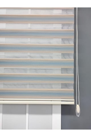 Mavi Bej Geçişli Zebra Stor 120x200 Çok Renkli