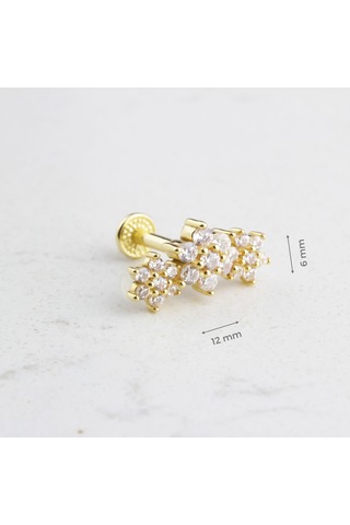 Glorria Altın Çiçek Tragus Piercing 59657101