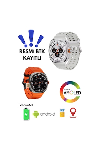 5g Hw Ultra Android Akıllı Saat Sım Kartlı Wifi Nfc Gps Amoled Ekran Spor Ve Sağlık Tracker
