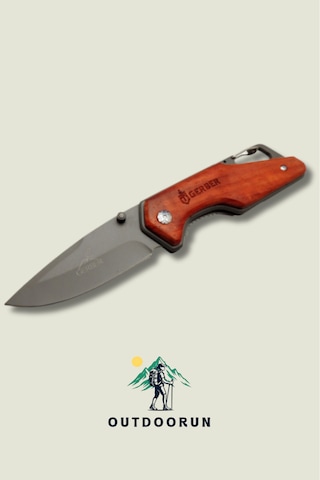 Gerber Kancalı Ahşap Outdoor Kamp Çakı 19 Cm Kahverengi