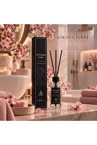 Premium Oda Kokusu Bambu Çubuklu Beyaz Şişe 100 Ml Kiraz Çiçeği
