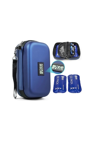 24 Saat İnsülin Soğutucu Seyahat Çantası Seyahat İçin Sıcaklık Göstergeli Diyabet Soğutucu 2 Buz Torbalı Soğutmalı İlaç Saklama Çantası En Iyi Kalite 25 Çok Renkli