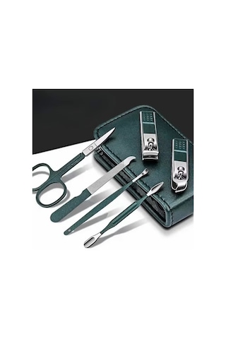 Hymark 6 Parça Deri Çantalı Manikür Pedikür Özel Tırnak Makası Seti