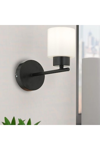 Lima Duvar Lambası Yatak Odası-Yatak Başı-Banyo İçin Modern Aplik Siyah