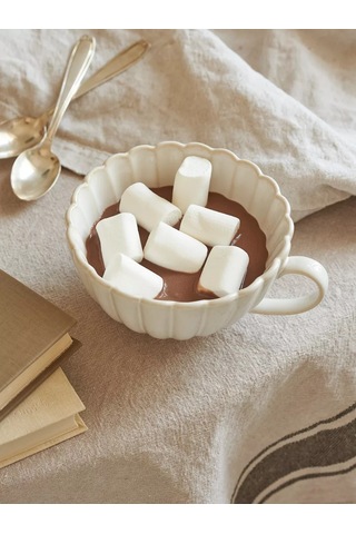 Roomi Çay Ve Kahve İçin Seramik Kupa, 350 Ml, Vintage Bardak 213139114 Fildişi