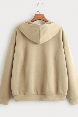 Unisex Mevsimlik 2'li Paket Kahve Ve Bej Renk Fermuarlı Kapüşonlu Hırka Kahve Bej