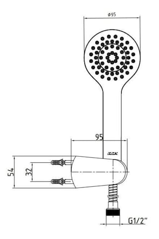 E.c.a. Luna Mafsallı Duş Seti Üst Takım Pvc 102117352 Krom